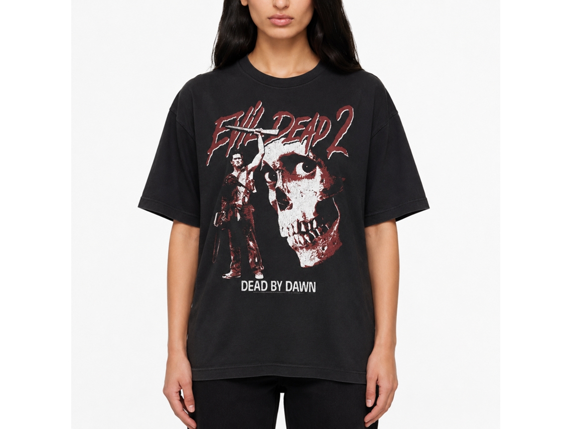 Rockinstone Evil Dead Ash And Skull Black Adult T-shirt Size:l