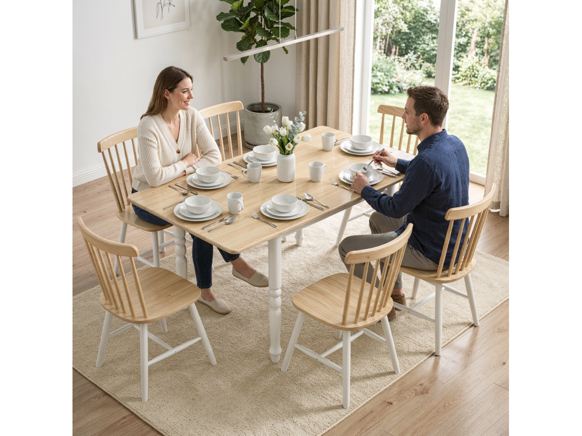 Mesa De Refeição, Em Mdf, Aço, 75 X 80 X 134 Cm