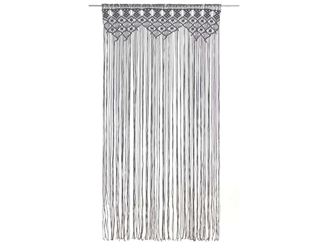 Cortina em Macramé 140x240 Cm Algodão Antracite MAISON EXCLUSIVE