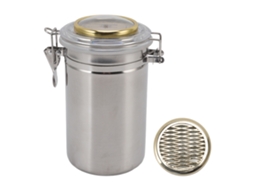 Nova Line jarro de Armazenamento Selado para Charutos com Higrômetro Aço Inoxidável 96mmx173mm