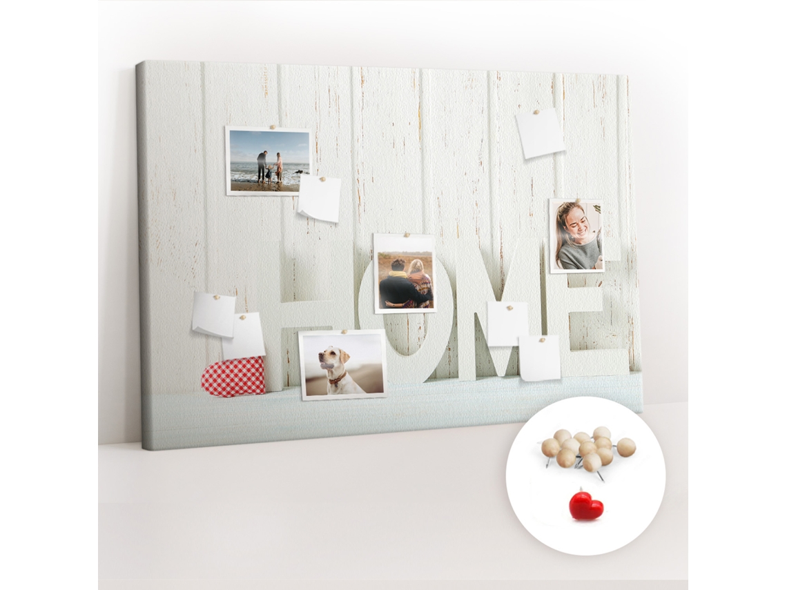 Painel De Cortiça Para Parede Inscrição "casa" Para A Sala De Estar Espelharte (120x80 Cm)