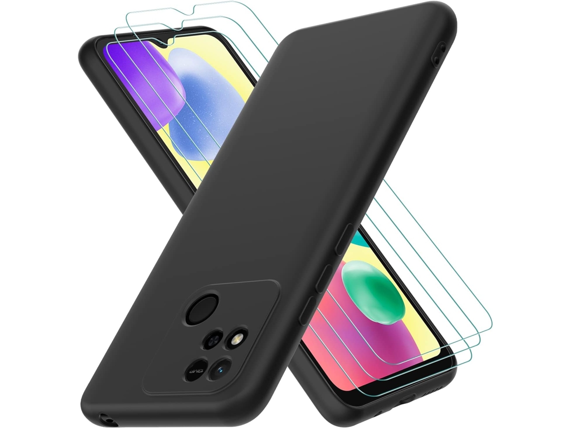 Capa Proteção Antichoque Revestimento Compatibilidade Para Xiaomi Redmi 10c/xiaomi Poco C40 Hongwe. Textura Macia Preto