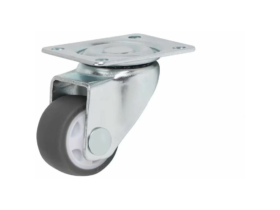 Conjunto De 4 Rodízios Giratórios Pretos De 38 Mm Sem Freios, Para Transporte De Móveis Klb Aquaforge