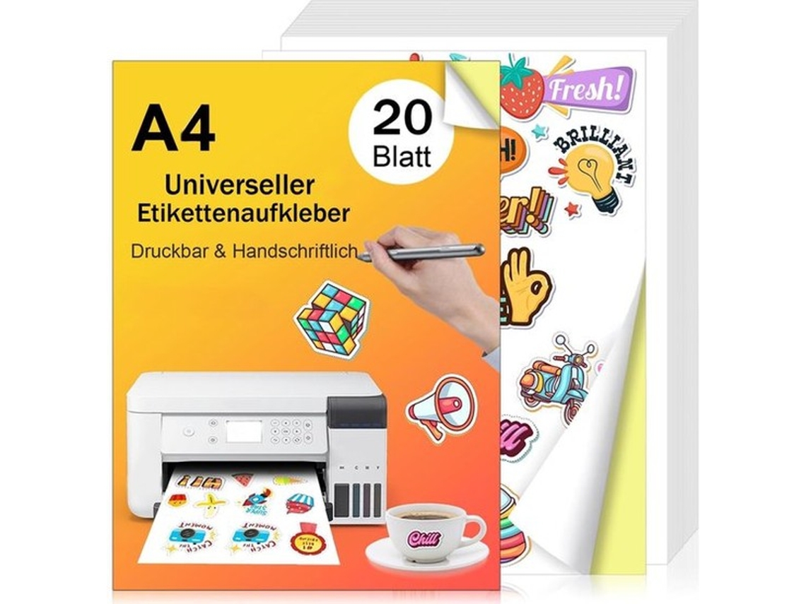 Papel Adesivo - A4 - Impressível - Autoimpresso - Papel Adesivo Para Impressora - Alta Qualidade - Apropriado Para Diversas Aplicações - Papel De Impr
