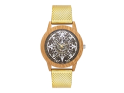 Relógio de quartzo unissex casual Zhoulianfa com pulseira de silicone (dourado)