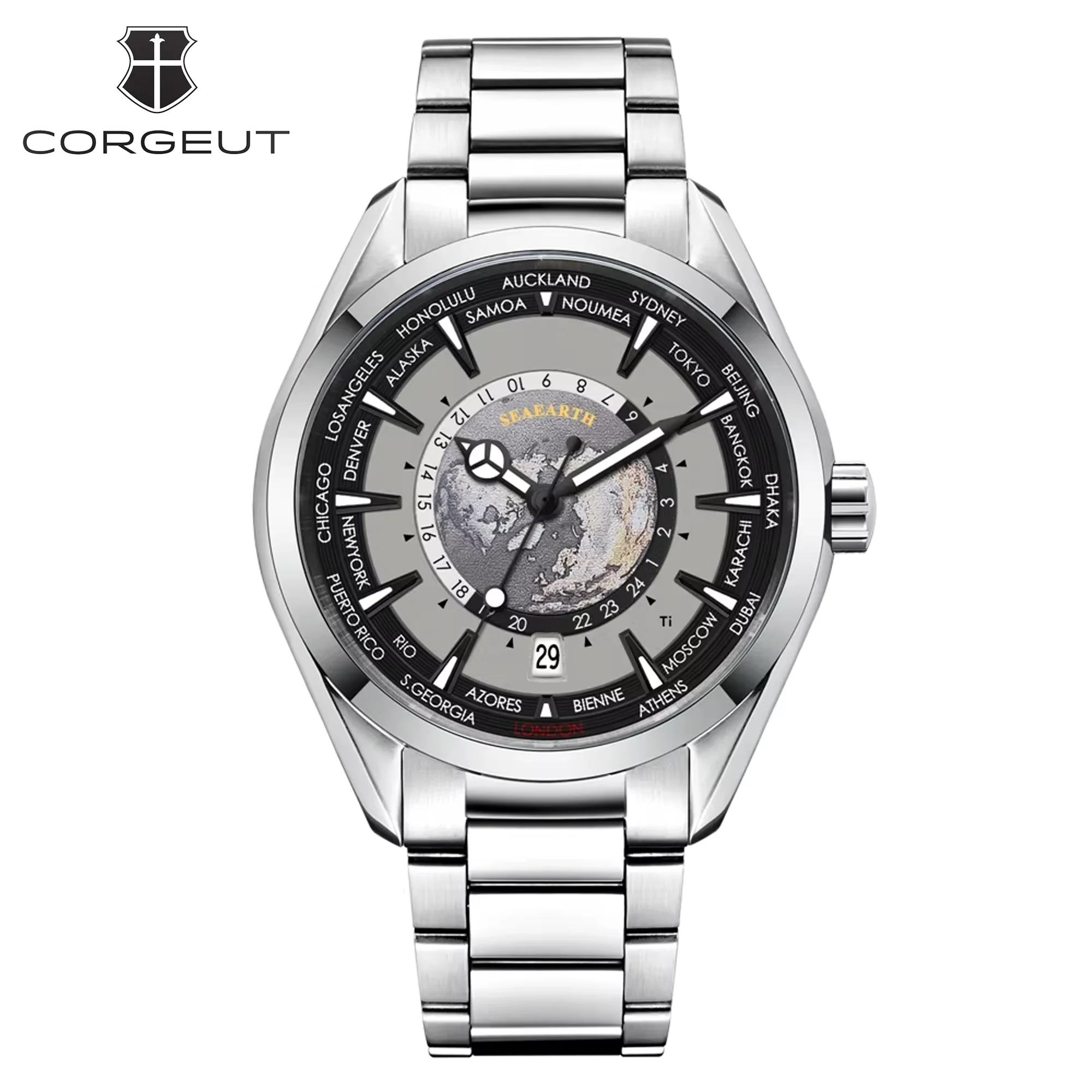 Relógio Masculino Automático De Luxo De 41 Mm (prateado Ou Preto), Com Cristal De Safira.