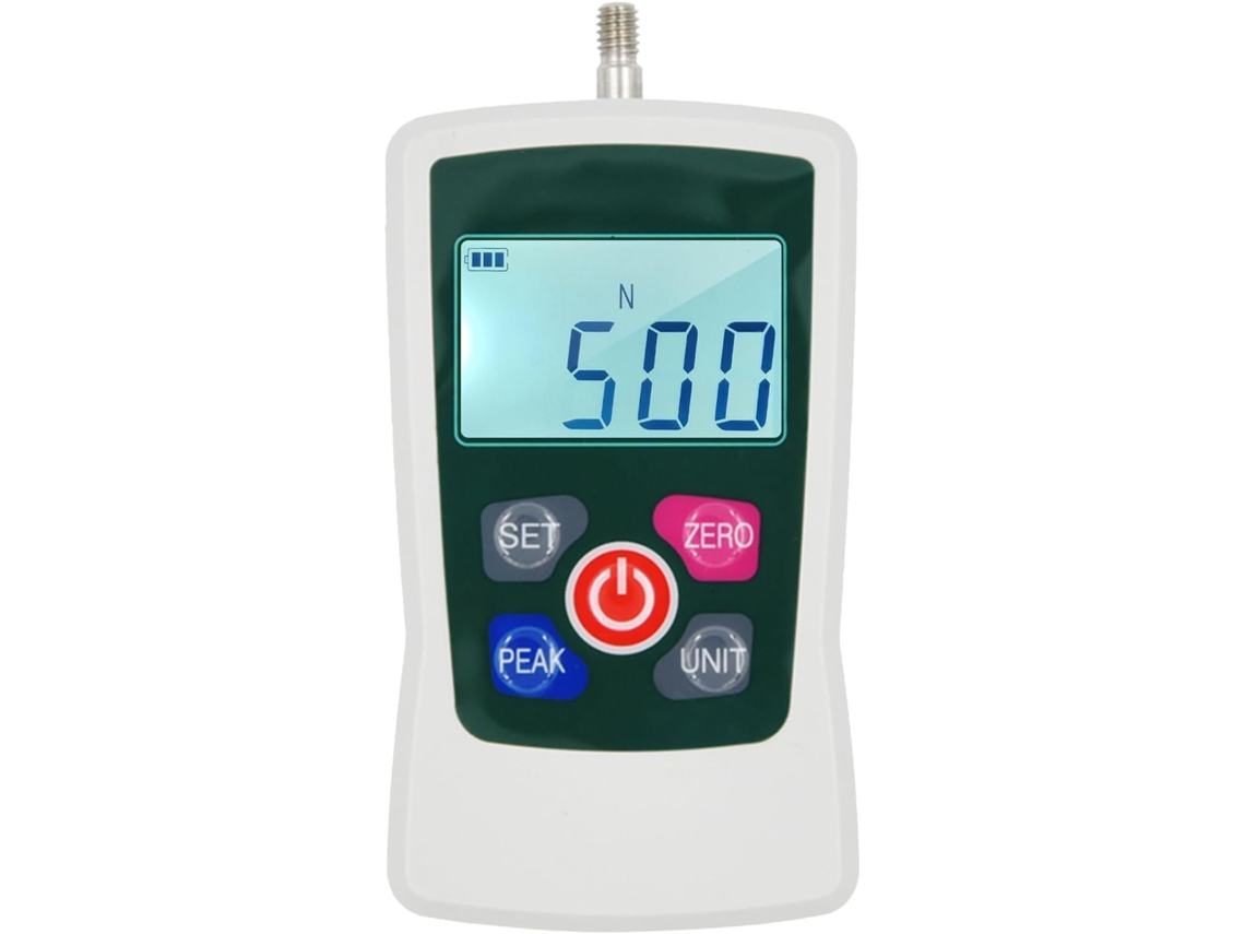 Medidor de força digital, de pressão, com unidades N/lb/kg/oz, para testes.