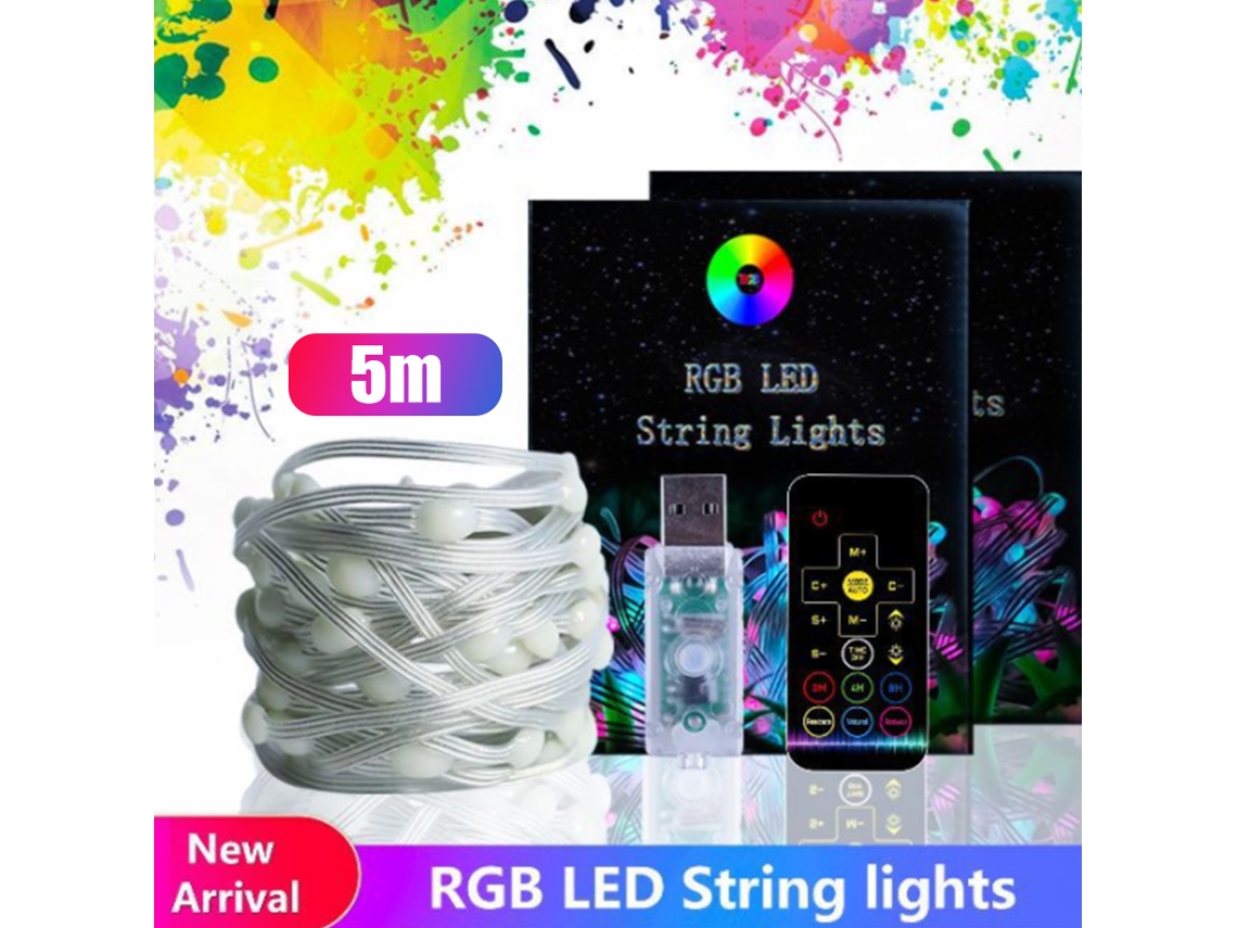 Cordões De Luzes Led Rgb Coloridas Com Economia De Energia