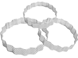 Conjunto De 3 Formas Redondas De Aço Inoxidável Para Mousse Com Borda