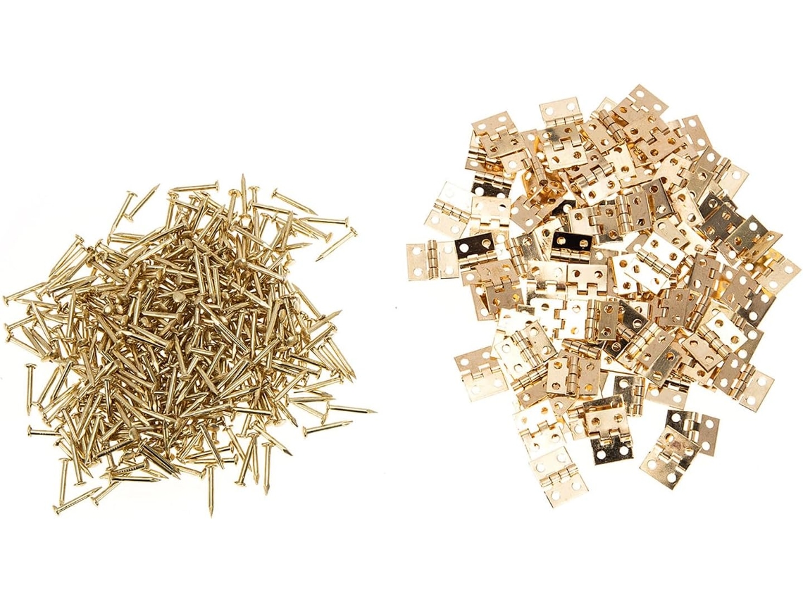 Ciieeo 100 Peças Mini Dobradiças De Cobre 8x10mm Pequenas Micro Para Caixas Joias Madeira E Artesanato