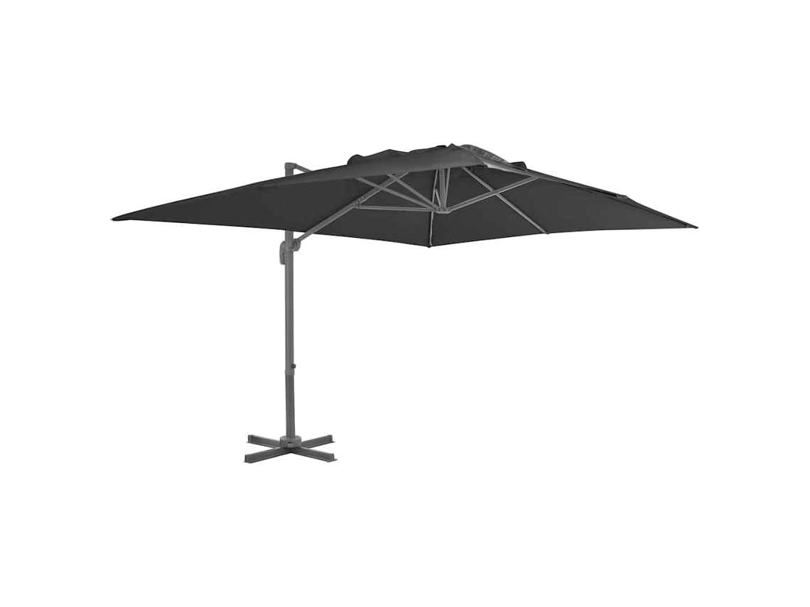Vidaxl Guarda-sol De Jardim Cantilever Com Mastro De Alumínio 400x300 Cm Antracite