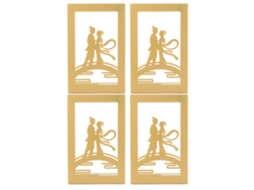 4 Peças Suportes de Livros Série Amantes Metal Perforado Estrutura Resistente com Almofadas Antiderrapantes para Prateleiras