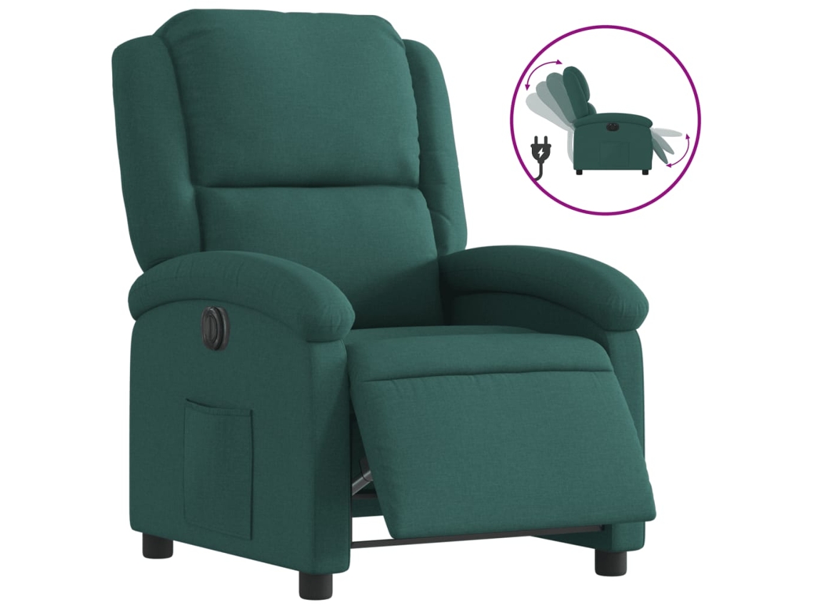 Electric Recliner Chair, Electric Recliner Chairs Vidaxl Verde Tecido