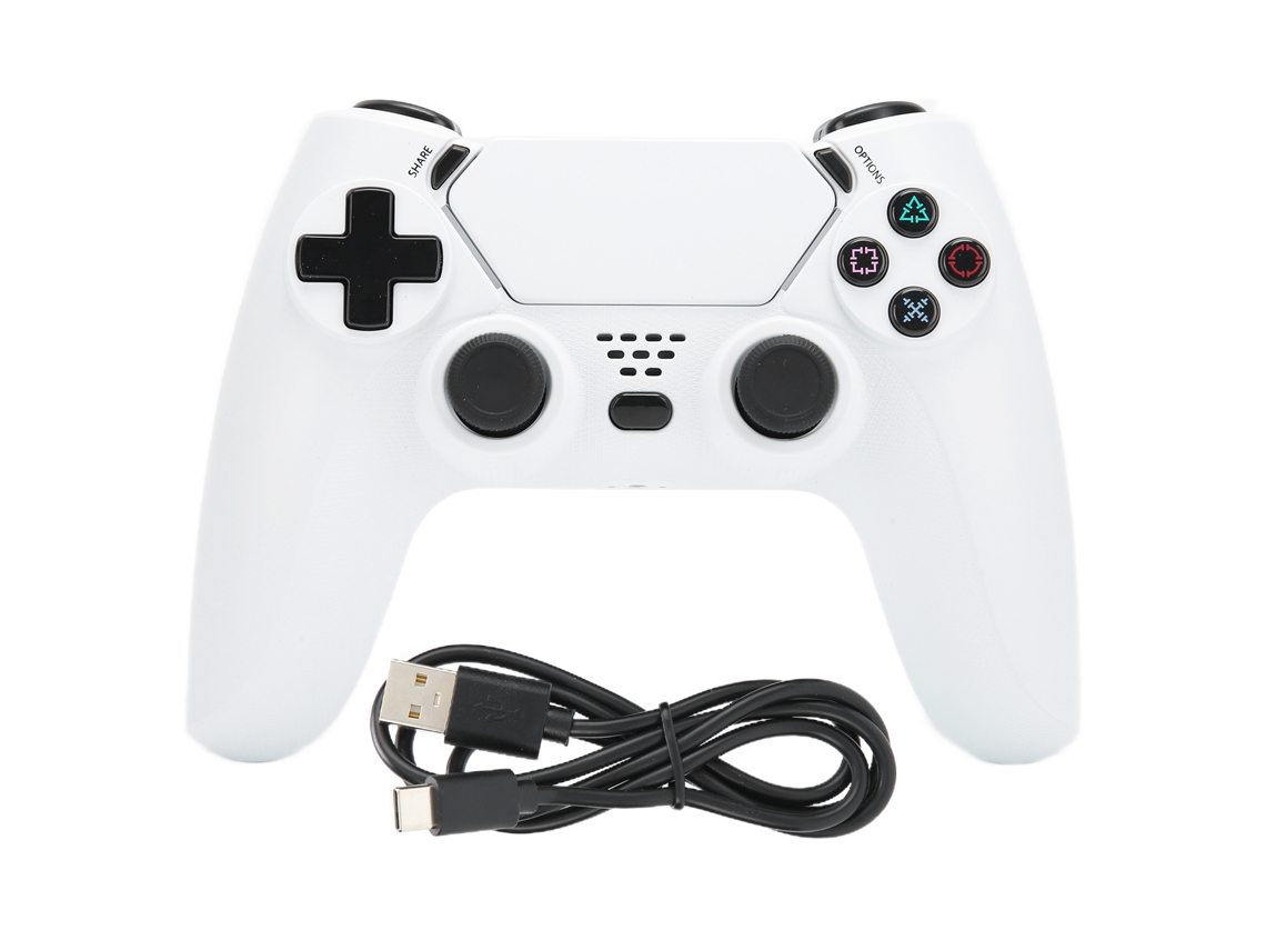 Controle de jogo para PS5, computador e TV com efeito de luz e vibração sem fio EOOCOO