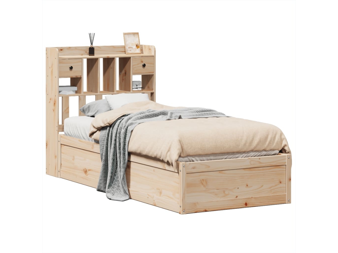Bed Frame, Bed Frames Vidaxl Marrom Madeira De Pinho (90 X 190 Cm)