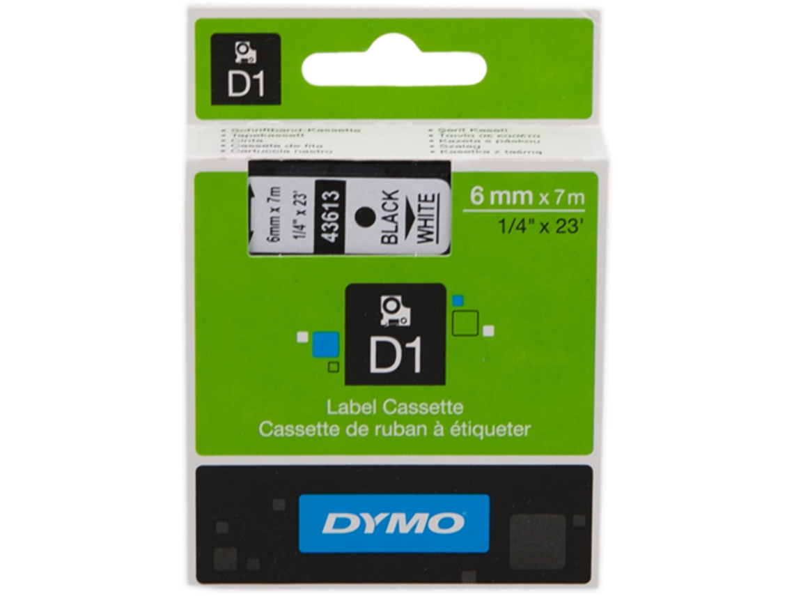 CINT ETIQ DYMO D1  6MMX7M NG/BL S0720780