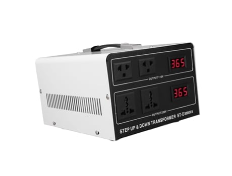 Transformador conversor de voltagem com display LED, 220V para 110V e vice-versa, plugue americano de 110V