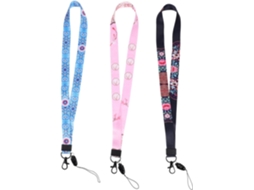Conjunto De 3 Cordões Para Crachás Identificação Professores, Com Alças Para Identificação E Celular, Acessórios Anti