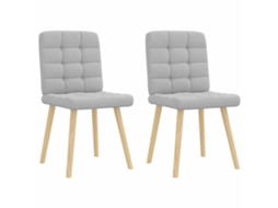Vidaxl Cadeiras De Jantar 2 Pcs Tecido Cinza Nuvem