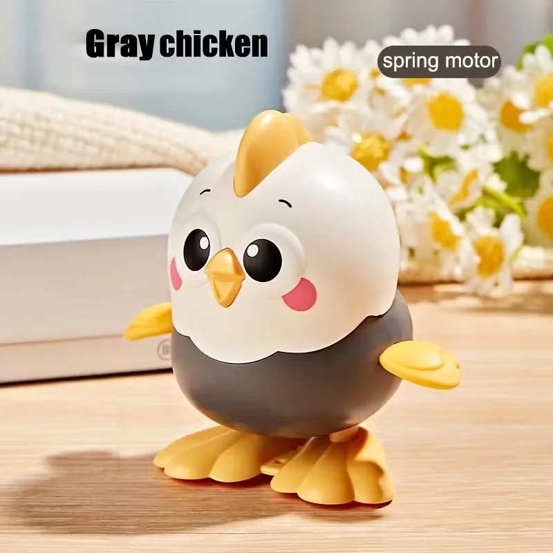 (cinza) Brinquedo De Galinha Saltitante De Desenho Animado Inovador Com Mecanismo De Corda, Brinquedo Interativo Para Engatinhar