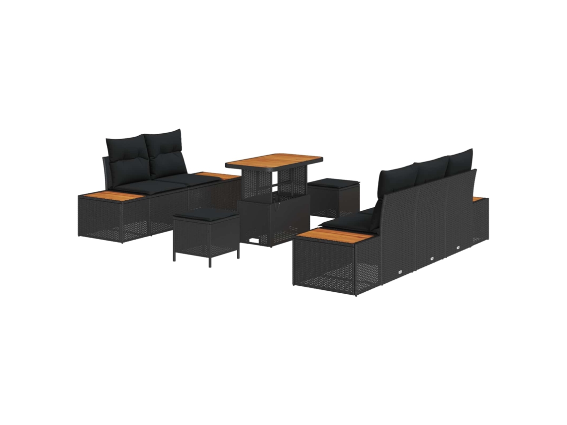 Maison Exclusive - Conjunto De Sofá De Jardim Com Almofada 8 Pcs Preto