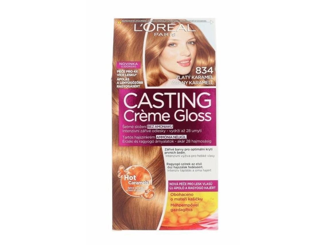 L'Oréal Paris Casting Creme Gloss, 834 Caramelo Quente, 48 ml, Coloração Capilar