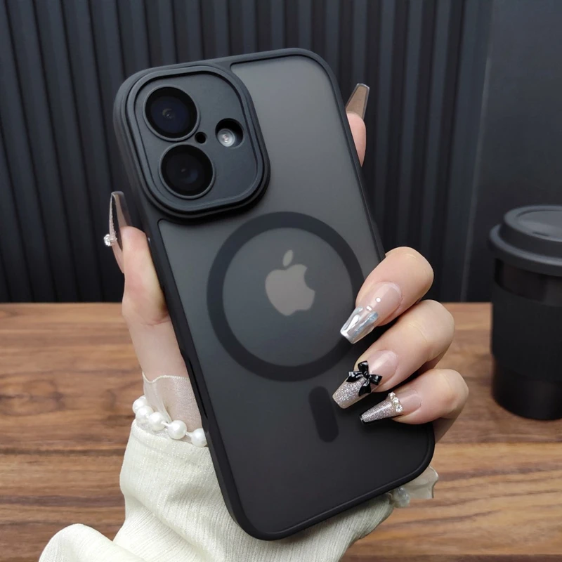 Capa Magnética Fosca Para Iphone 13 Pro Max (preta), Com Estrutura E Parte Traseira À Prova De Choque.