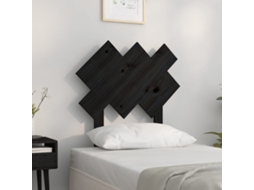 Vidaxl Cabeceira De Cama 72,5x3x81 Cm Pinho Maciço Preto