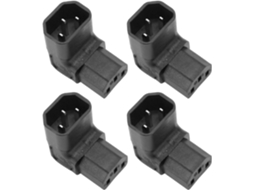Adaptador Iec320 Para Iec320, Pacote Com 4 Unidades, C14 Para C13, Ângulo De 90 Graus, Plug And Play Gokoco