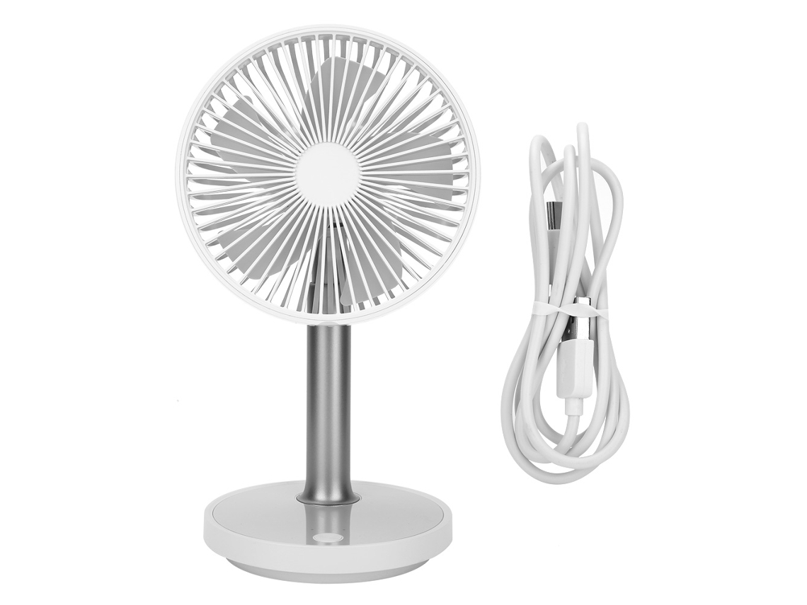 Ventilador Portátil Silencioso Luz Noturna Usb Branco
