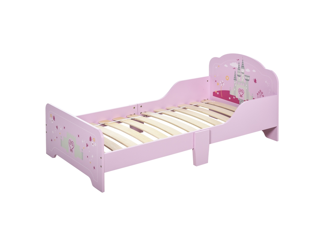 Princesa Base Com Ripas Incluída Mdf De Rosa Cama Infantil Compensado - Padrão Castelo De Berço
