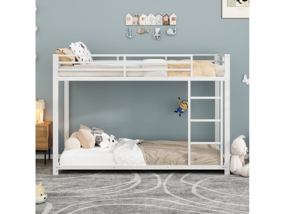Beliche De Ferro Para Crianças 90x200 Cm - Branco