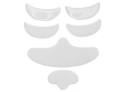 6 Peças Conjunto De Parches Faciais De Silicone Reutilizáveis Para Olhos, Frente E Barba Anti-arrugas Anti-envelhecimento Beleza