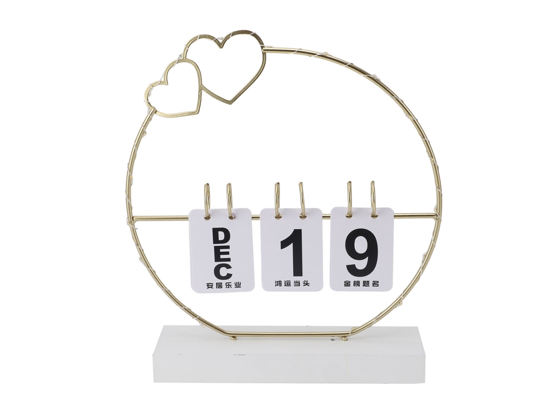 Calendário perpétuo flip de metal com luz LED | S/MARCA