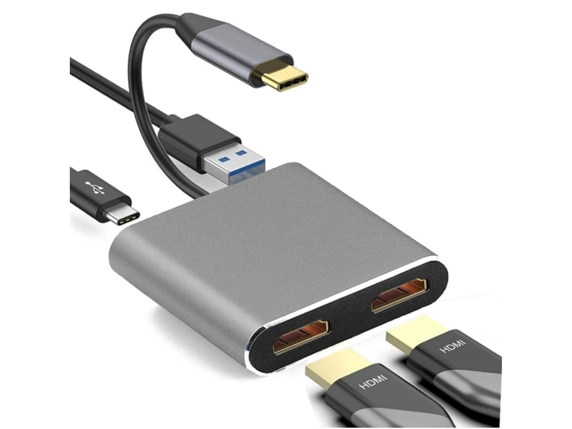 Adaptador Usb c para Hdmi Dual Usb 3.0 Pd Transferência Rápida para Casa STELASPLEN