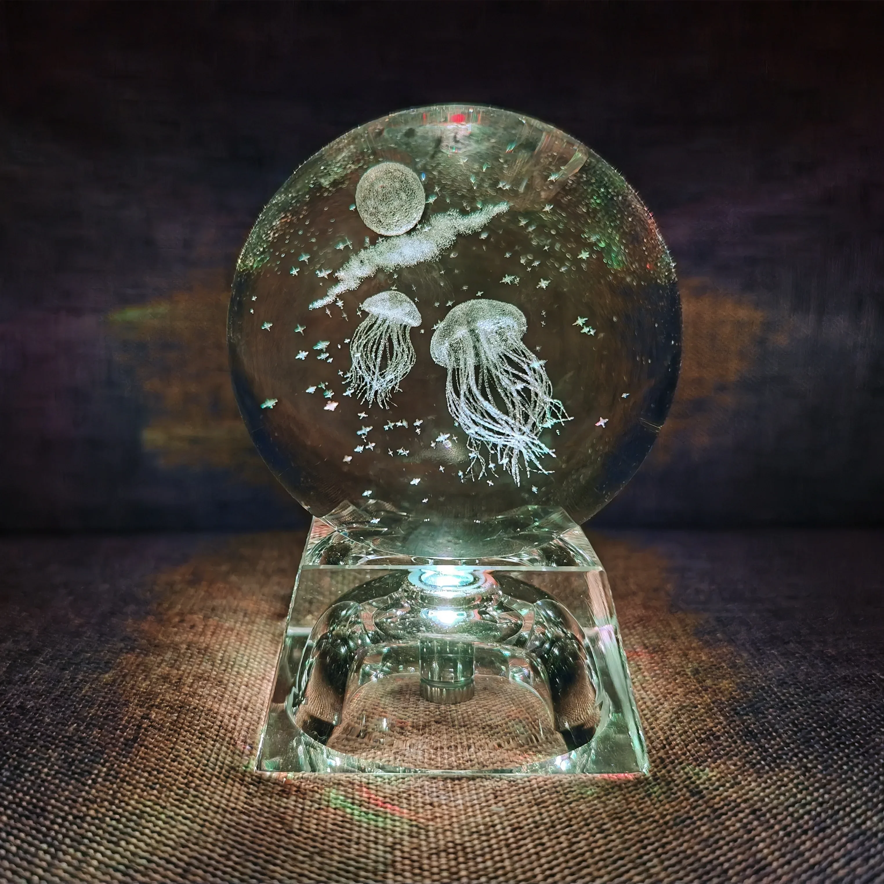 Bola de Cristal Led, Bola de Vidro 3d, Decoração para Casa, Enfeite para Presente de Dia Dos Namorados. MDUG