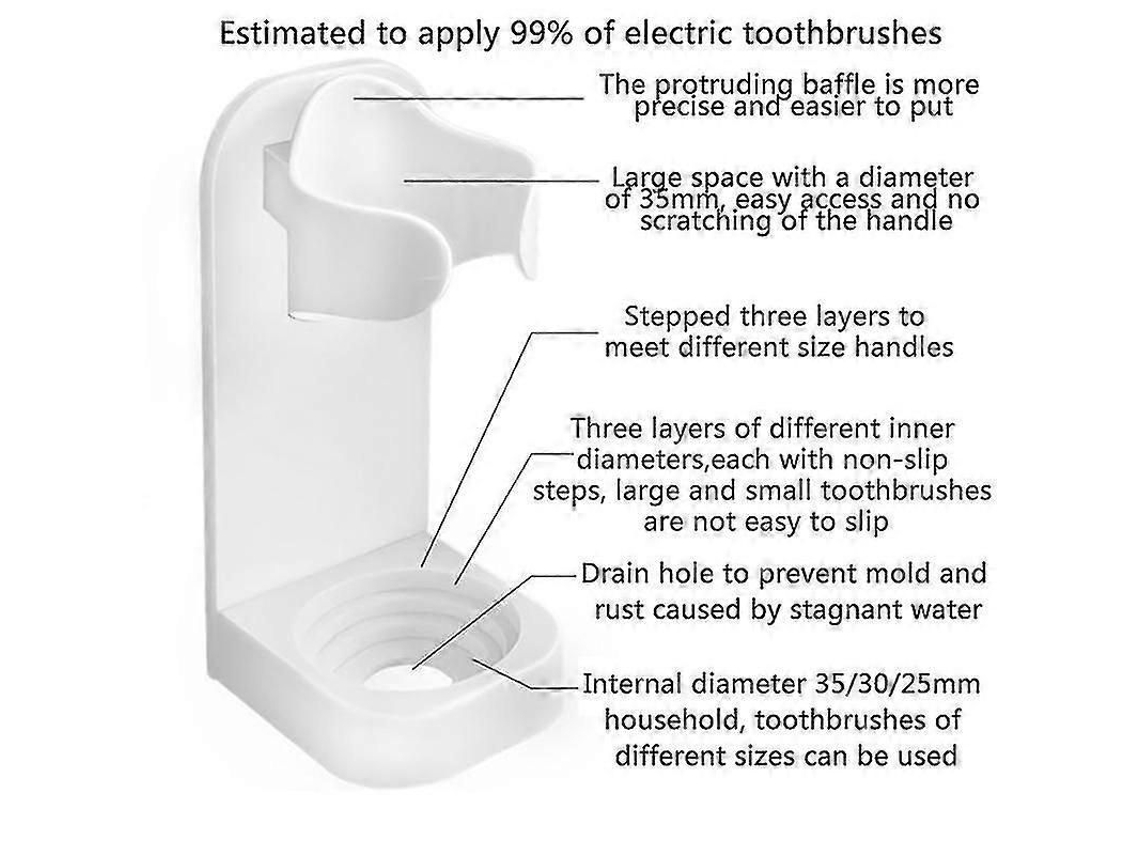 Suporte De Parede Para Escova De Dentes Elétrica, Conjunto De 4 Peças.