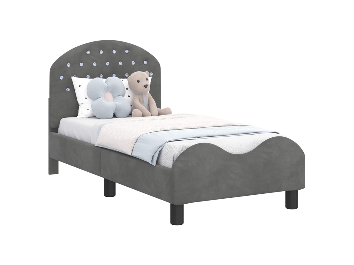 Estrutura de Cama para Criança com Cabeceira Cinza Escuro MAISON EXCLUSIVE