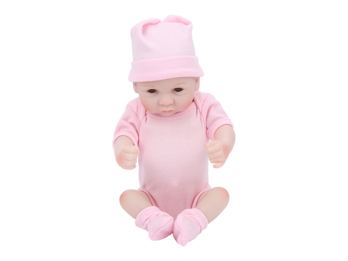 Rebe-muñeca Bebé De Silicona Simulada Realista De 10 Polegadas Com Olhos Abertos Rosa Presente Para Meninas