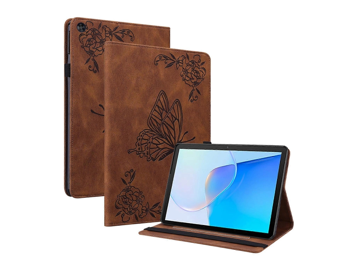 Capa de couro com estampa de borboleta e flor Webake para tablet Huawei Matepad SE