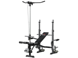 Banco de Peso Ajustável Multifuncional para Treino Corporal, Prateado e Preto, 180x134x200 Cm | S/MARCA