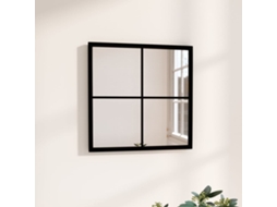 Vidaxl Espelho De Parede 40x40 Cm Metal Preto