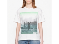 Rockinstone Rocky Movie Fade White Adult T-shirt Size:l