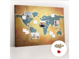 Quadro De Cortiça Com Impressão Mapa-múndi Antigo Para O Quarto Das Crianças Espelharte (140x100 Cm)