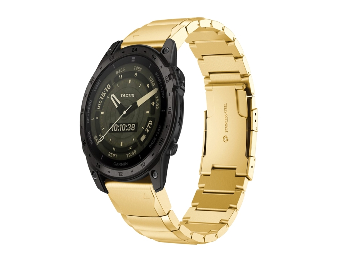 Bracelete para Garmin Tactix 7 Amoled Aço Inoxidável Estampa de Casco de Tartaruga Dourado XIAOMOYU (26mm)