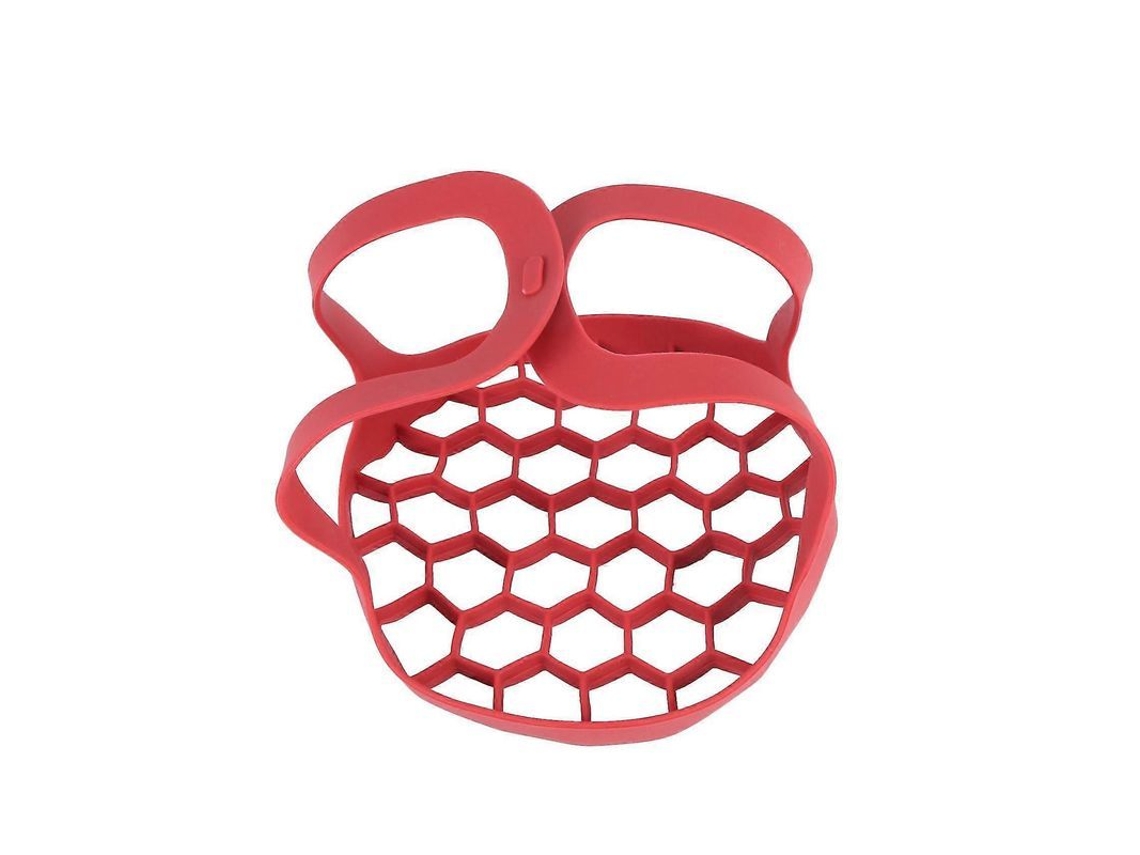 Apoio Silicone Para Panela De Pressão 8 Polegadas - Resistente Ao Calor, Reutilizável E Multifuncional Vermelho