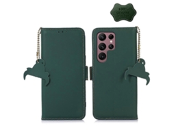 Capa De Couro Magnética Rfid Para Samsung Galaxy S23 Ultra 5g