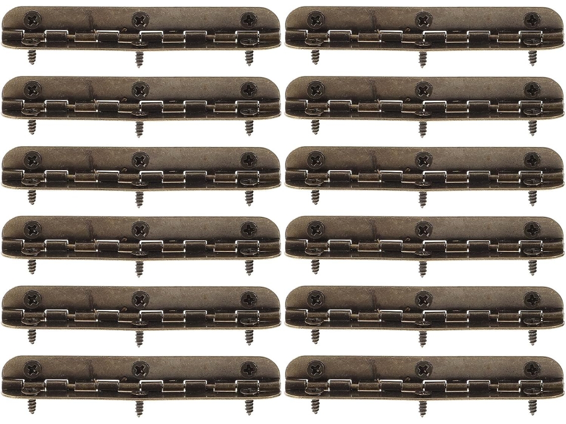 Conjunto De 12 Dobradiças Antigas 90 Graus Para Portas Armários Pequenos, Resistentes E Compactas, Ideais Para Caixas De