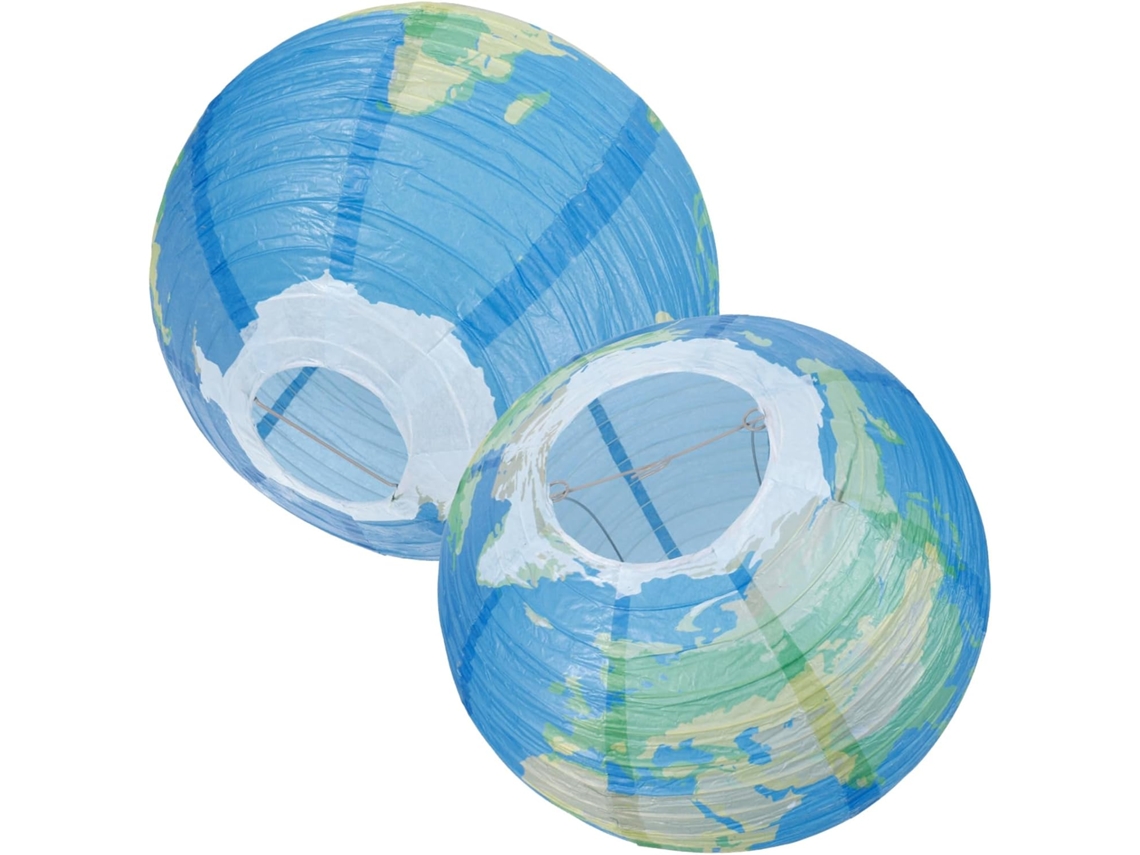 Conjunto de 2 Lanternas de Papel em Formato de Globo para Pendurar, Decoração Estável e Criativa SFUSHOS