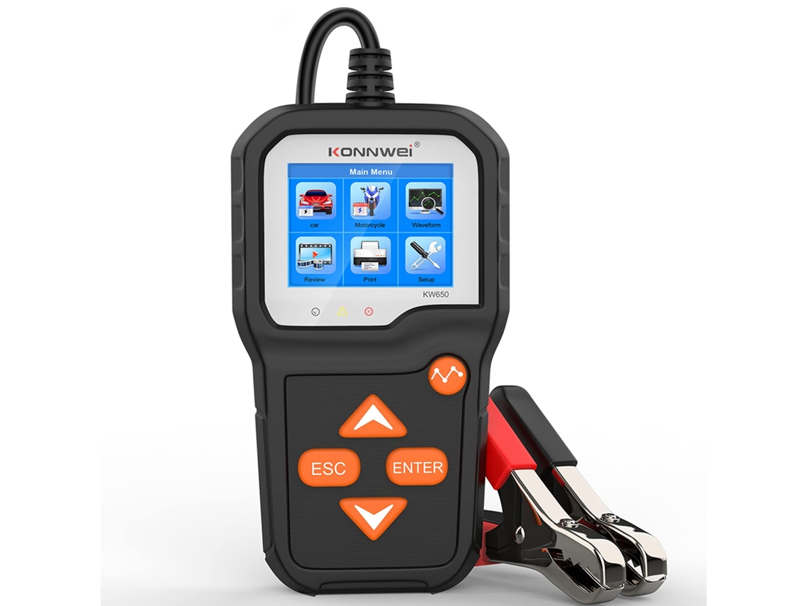Tester Bateria Auto Zruxe Kw650 6-16v (diagnóstico Profissional, Ecrã Colorido 2,4")